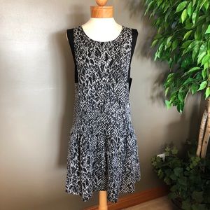 Ella Moss black & white print sleeveless‎ dress S